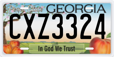 GA license plate CXZ3324