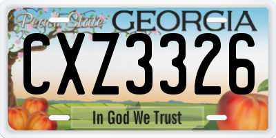 GA license plate CXZ3326