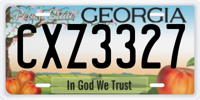 GA license plate CXZ3327