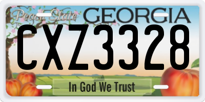 GA license plate CXZ3328