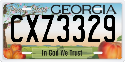 GA license plate CXZ3329