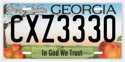 GA license plate CXZ3330
