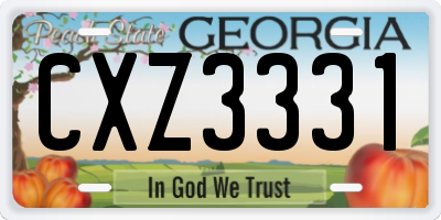 GA license plate CXZ3331