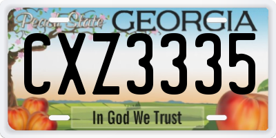 GA license plate CXZ3335