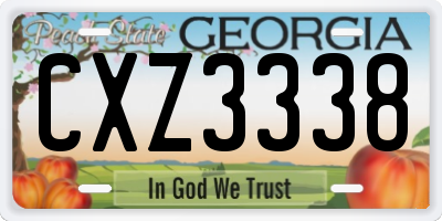 GA license plate CXZ3338