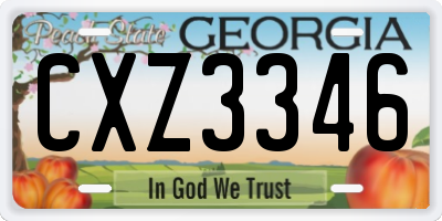 GA license plate CXZ3346