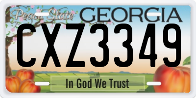 GA license plate CXZ3349