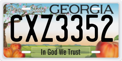 GA license plate CXZ3352