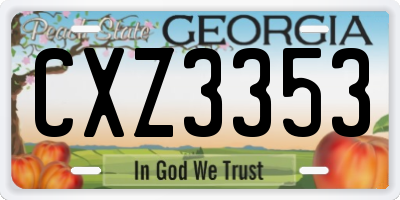 GA license plate CXZ3353