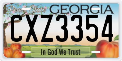 GA license plate CXZ3354