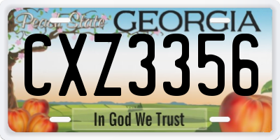 GA license plate CXZ3356