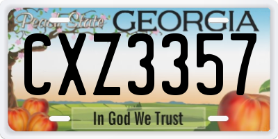 GA license plate CXZ3357