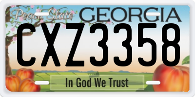 GA license plate CXZ3358