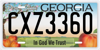 GA license plate CXZ3360