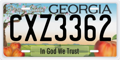 GA license plate CXZ3362