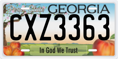 GA license plate CXZ3363