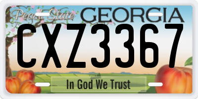 GA license plate CXZ3367