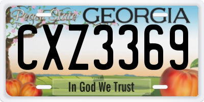 GA license plate CXZ3369