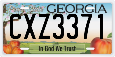 GA license plate CXZ3371