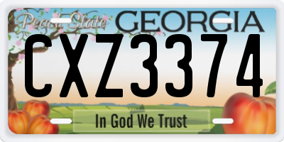 GA license plate CXZ3374