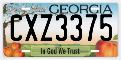 GA license plate CXZ3375