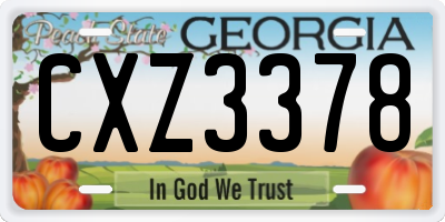 GA license plate CXZ3378