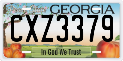 GA license plate CXZ3379