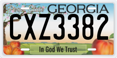 GA license plate CXZ3382