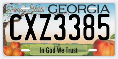 GA license plate CXZ3385