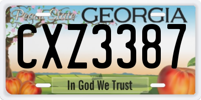 GA license plate CXZ3387