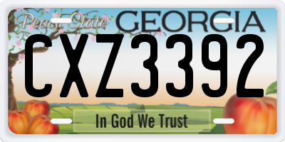 GA license plate CXZ3392