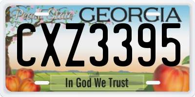 GA license plate CXZ3395