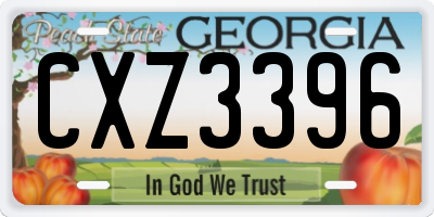 GA license plate CXZ3396