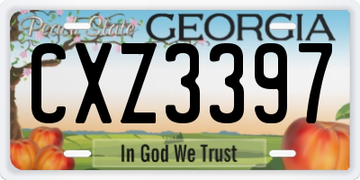 GA license plate CXZ3397