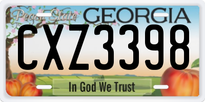GA license plate CXZ3398
