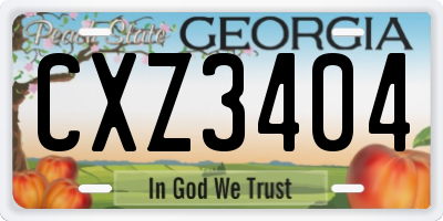 GA license plate CXZ3404
