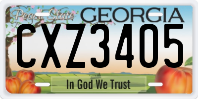 GA license plate CXZ3405