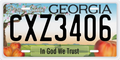 GA license plate CXZ3406