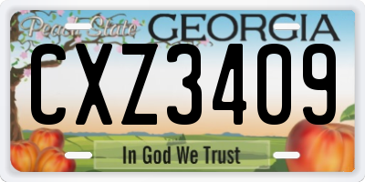 GA license plate CXZ3409