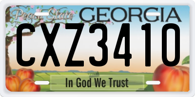 GA license plate CXZ3410