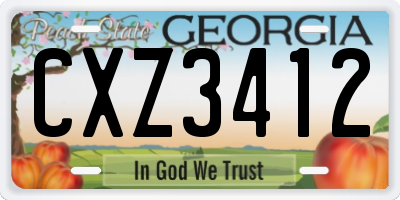 GA license plate CXZ3412