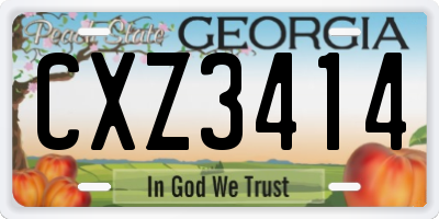 GA license plate CXZ3414