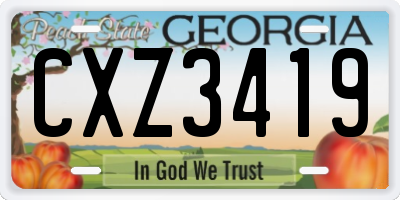 GA license plate CXZ3419