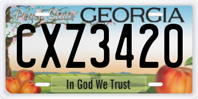 GA license plate CXZ3420