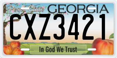 GA license plate CXZ3421