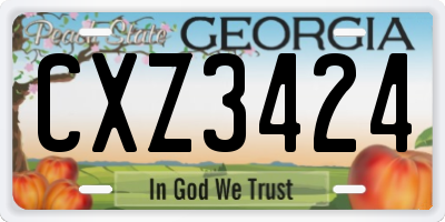 GA license plate CXZ3424