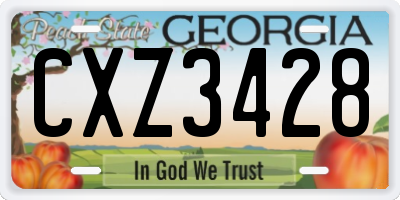 GA license plate CXZ3428