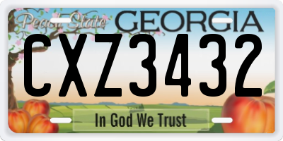 GA license plate CXZ3432