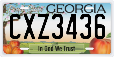 GA license plate CXZ3436