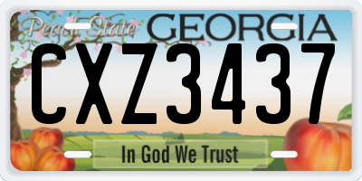 GA license plate CXZ3437